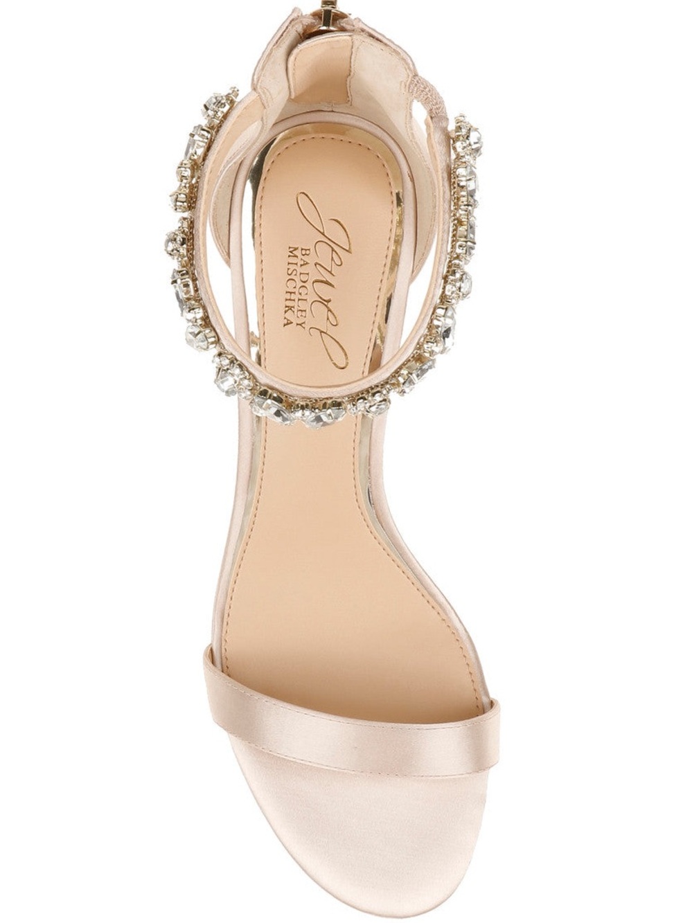 Jewel Badgley Mischka Blush Crystal-Ankle Strap Heel Size 10 - Picture 2 of 14